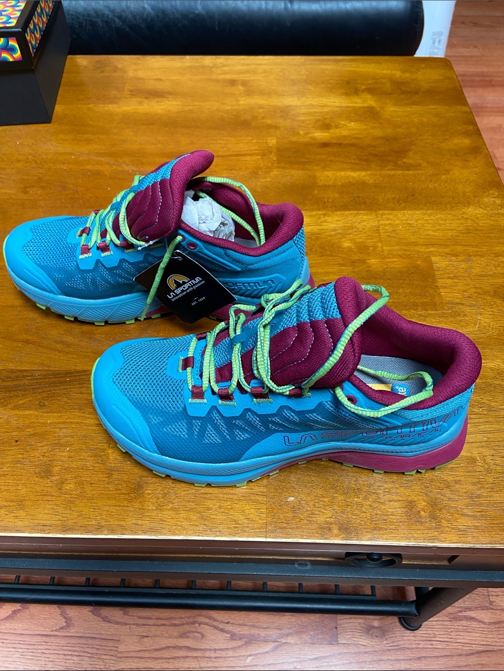 La Sportiva Women's Teal and Burgundy Trail Running Shoes